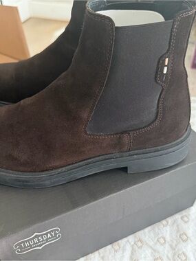 Hugo Boss Men’s Dark Brown Suede Chelsea Boots